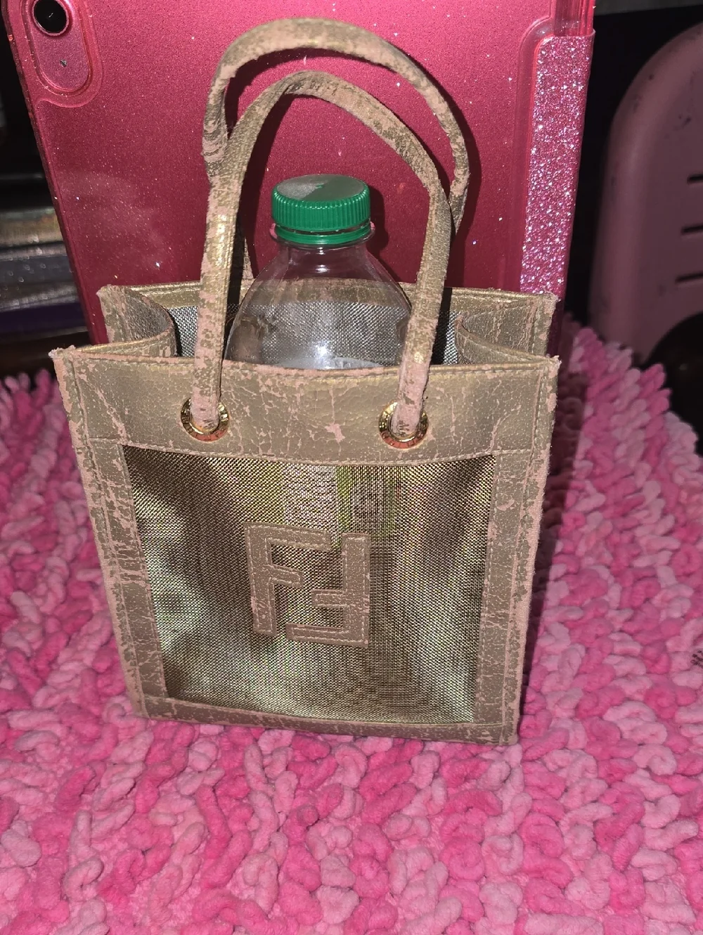 Fendi Mini Green Mesh Tote Bag - Picture 2 of 11